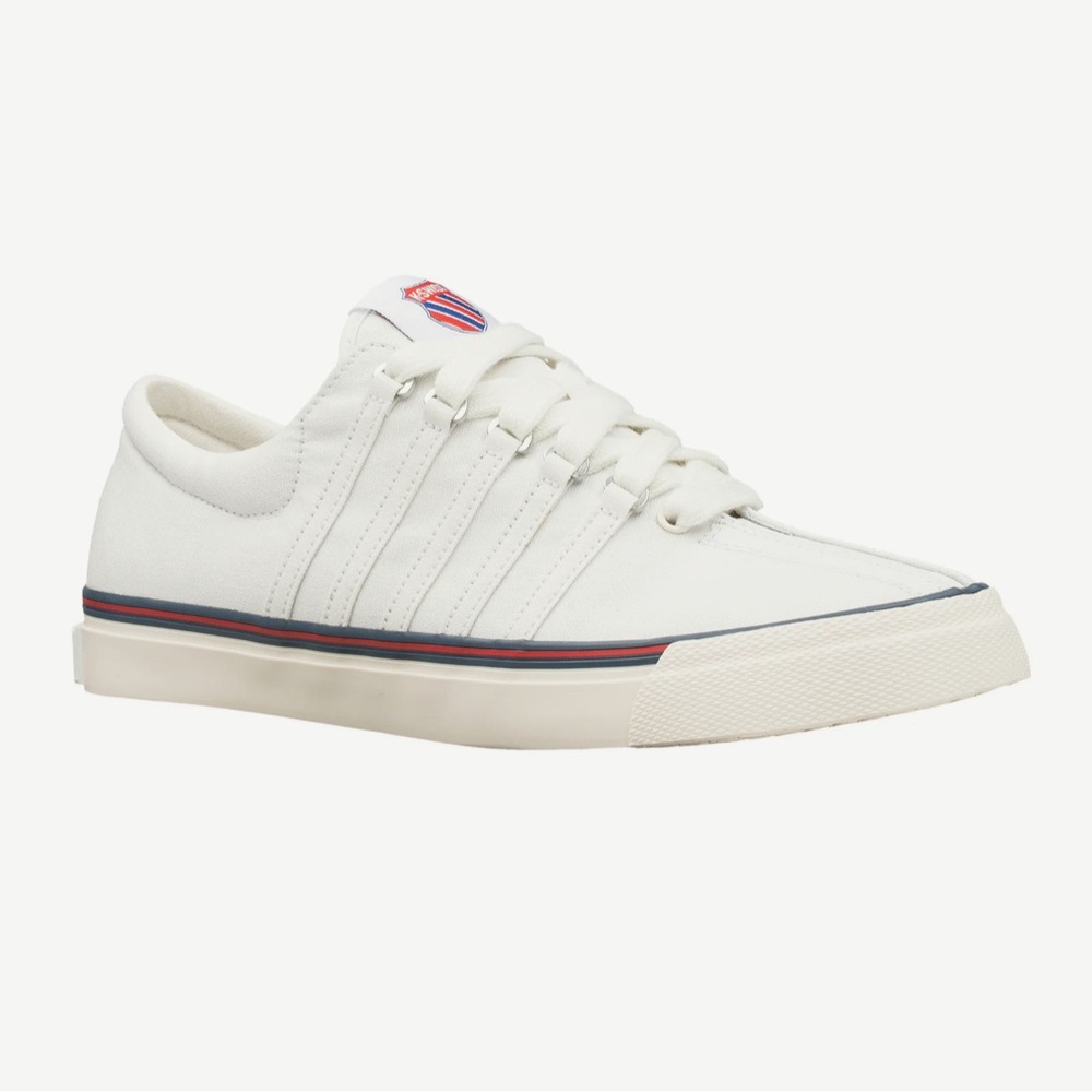 K-Swiss White and Cream Sneakers with Classic Design